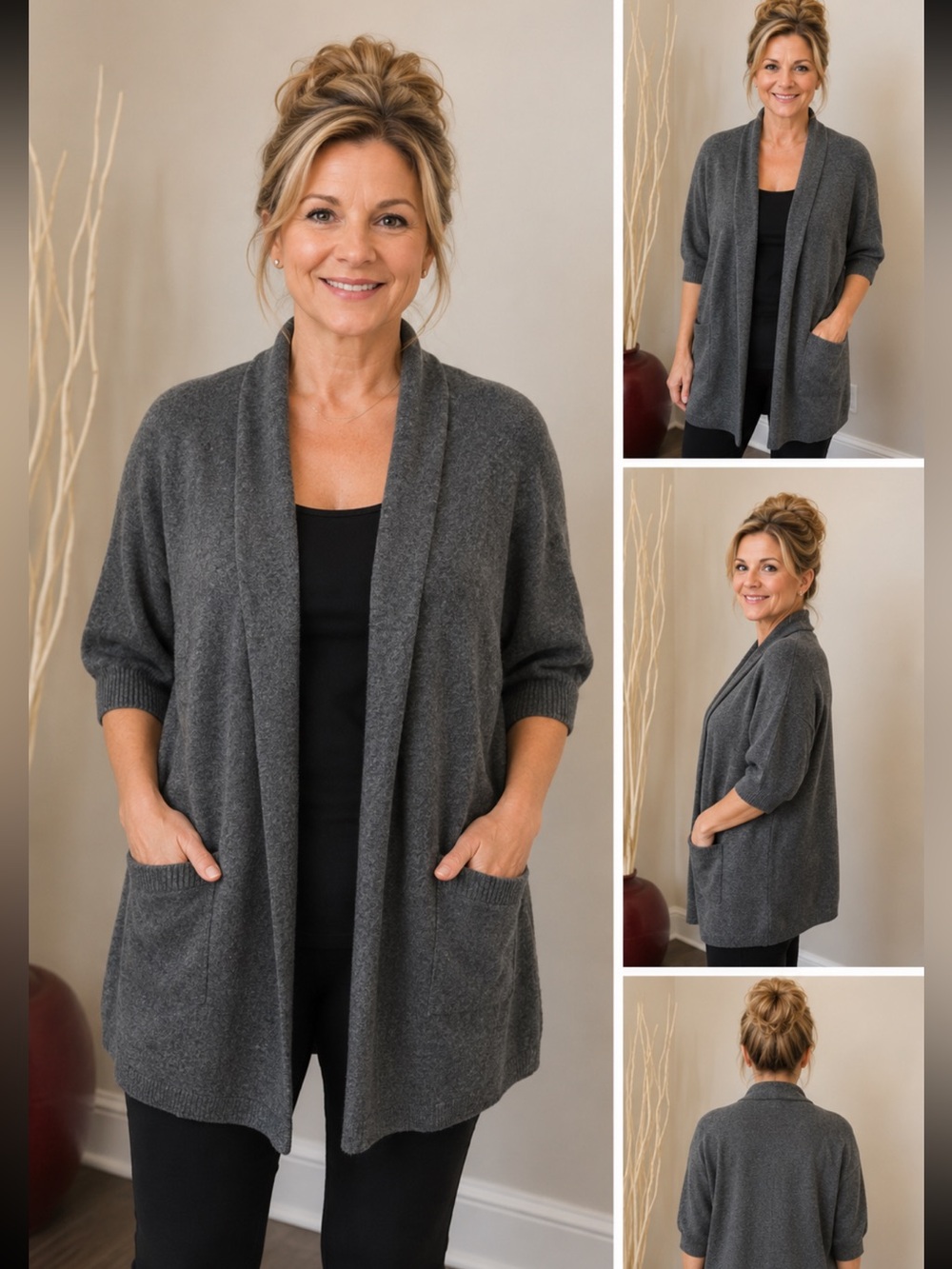 Gray Vince Open-Front Women's Sweater🌼🌼🌼🌼. Size S